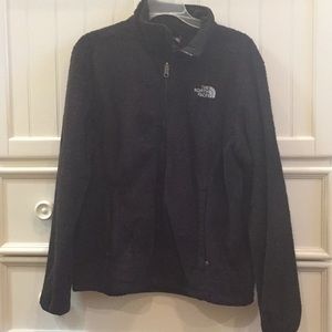 Black fuzzy North Face Jacket